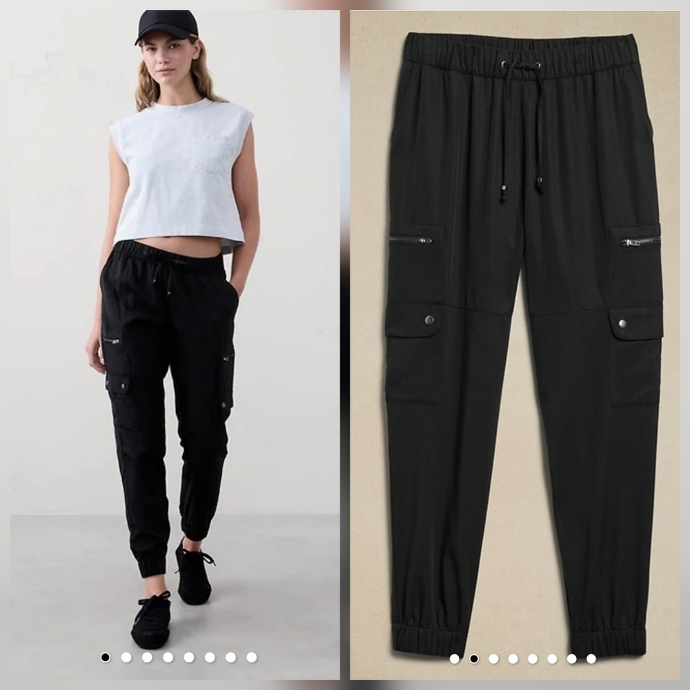 ❤️ BANANA REPUBLIC HIGH RISE TENCEL CARGO JOGGERS, XXSP (XXS PETITE)